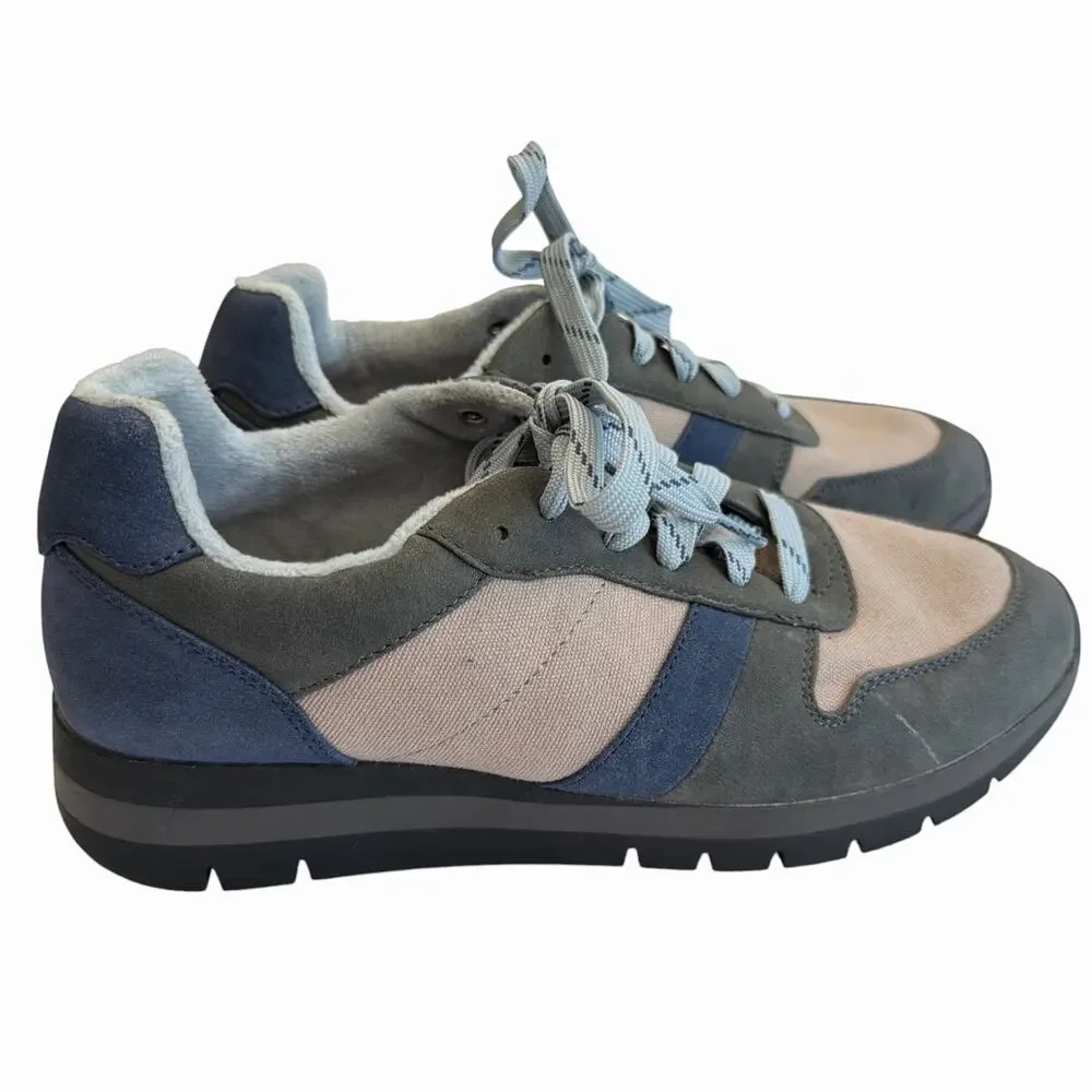 SOUL Naturalizer Charlie Sneaker Women's 9.5 Gray Blue Retro Lace Up Lifestyle